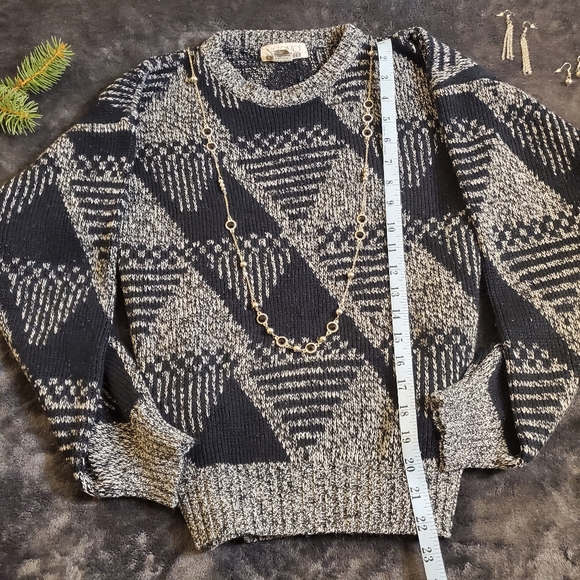 Vintage Nuovo 80's Sweater Black & White - Retro - Picture 7 of 9